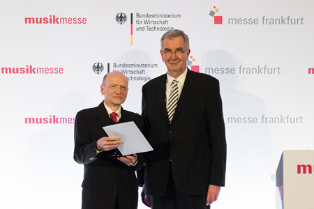 Preisverleihung zur Musikmesse Frankfurt (links: Dieter Schosig) - Award ceremony at the Musik Messe Frankfurt (left: Dieter Schossig)