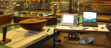 Akustische Vermessung einer Laute in der Musikinstrumentensammlung im Germanischen Nationalmuseum Nürnberg - Accoustic examination of an lute in the instrument collection of the Germanisches Nationalmuseum Nuernberg